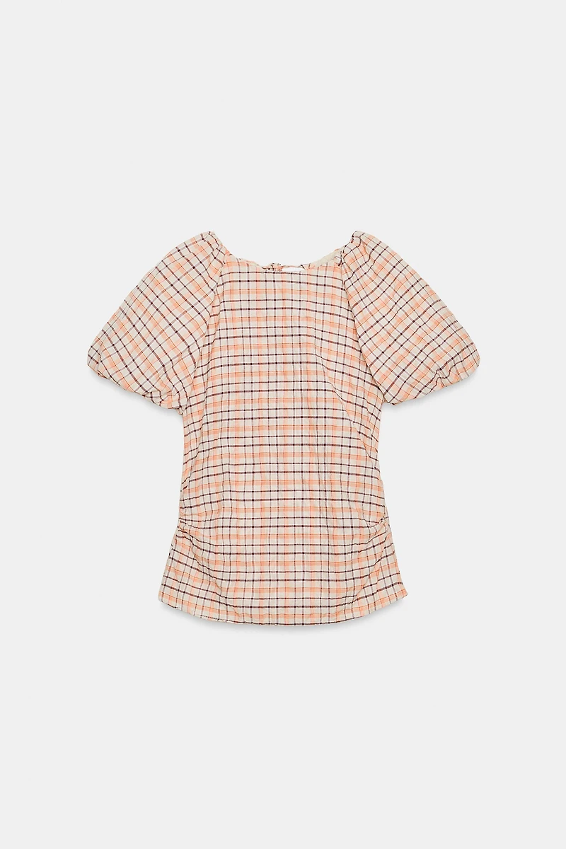 BALLOON SLEEVE POPLIN TOP