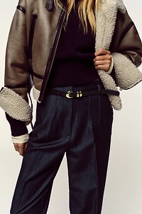 HIGH-WAISTED BELTED PANTS