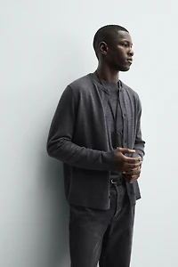 WOOL BLEND REGULAR FIT CARDIGAN