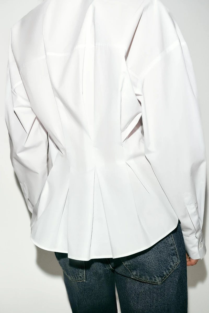 POPLIN SHIRT WITH BACK PLEATS