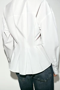 POPLIN SHIRT WITH BACK PLEATS