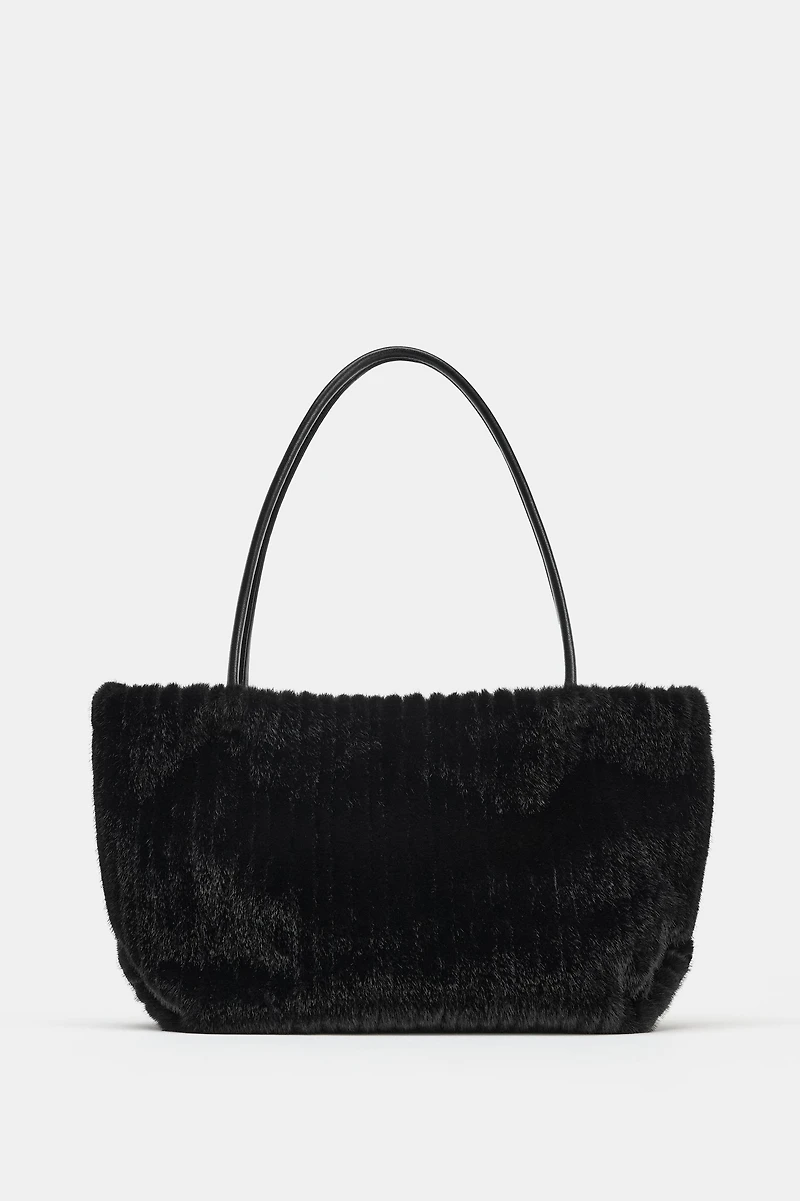 FAUX FUR TOTE BAG