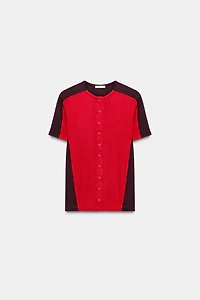 SHORT SLEEVE BUTTON T-SHIRT