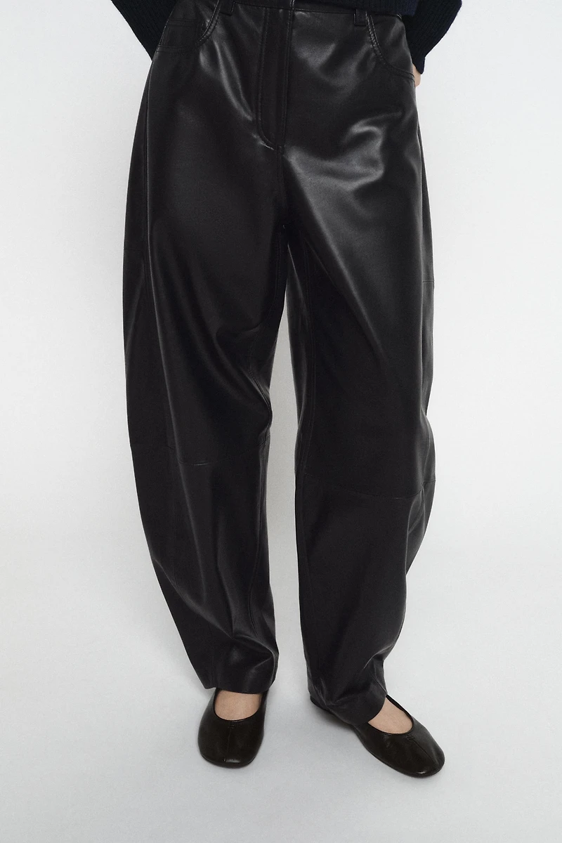 PANTALON BARREL EN CUIR ZW COLLECTION ÉDITION LIMITÉE