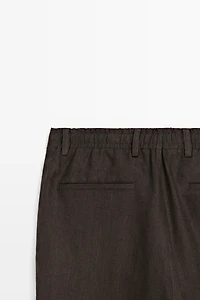 100% linen pants with elastic waist