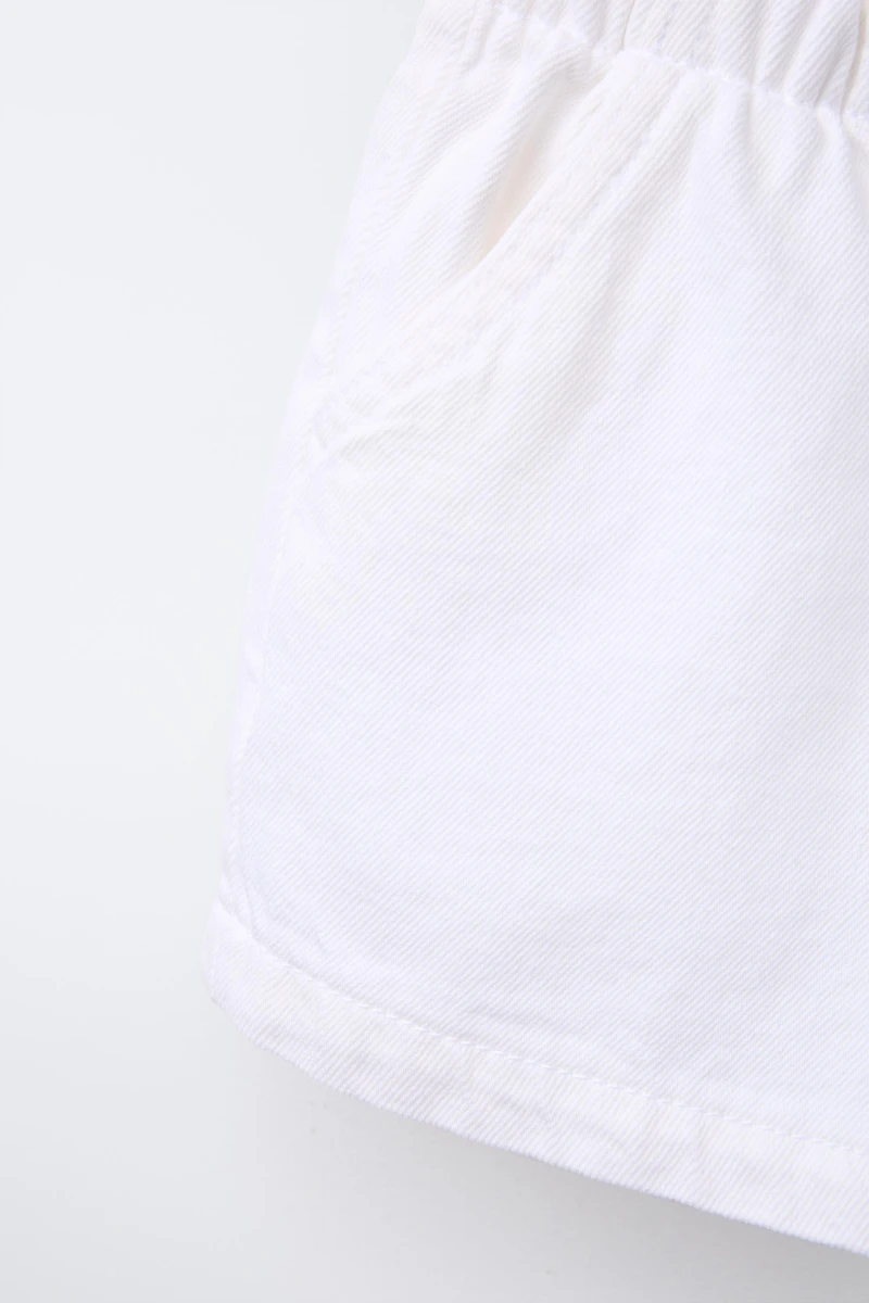 ELASTIC DENIM SHORTS