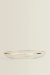 BOROSILICATE GLASS SIDE PLATE WITH RIM