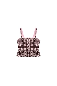 EMBROIDERED EYELET TOP