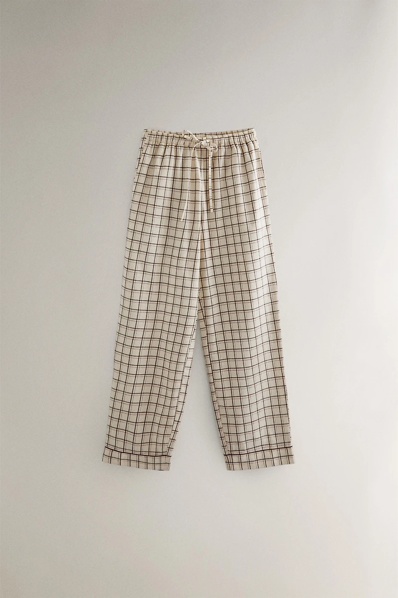 CHRISTMAS CHECK COTTON PAJAMA SET