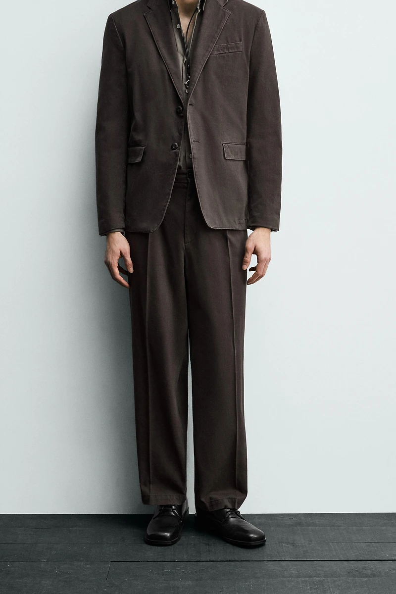 WASHED EFFECT SUIT PANTS