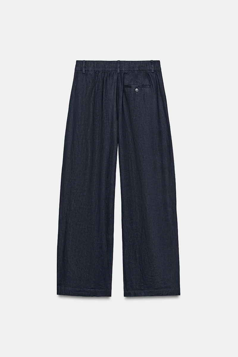 PLEATED LINEN PANTS ZW COLLECTION