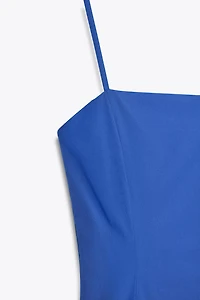 ROBE MIDI EN POPELINE ASYMÉTRIQUE