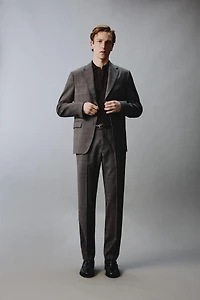 PANTALON DE COSTUME À CARREAUX 100 % LAINE