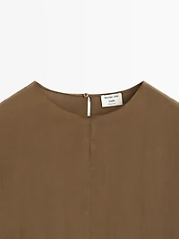 Long 100% silk top with opening detail - STUDIO
