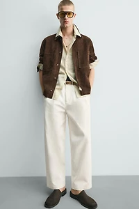 PLEATED WIDE FIT CHINO PANTS