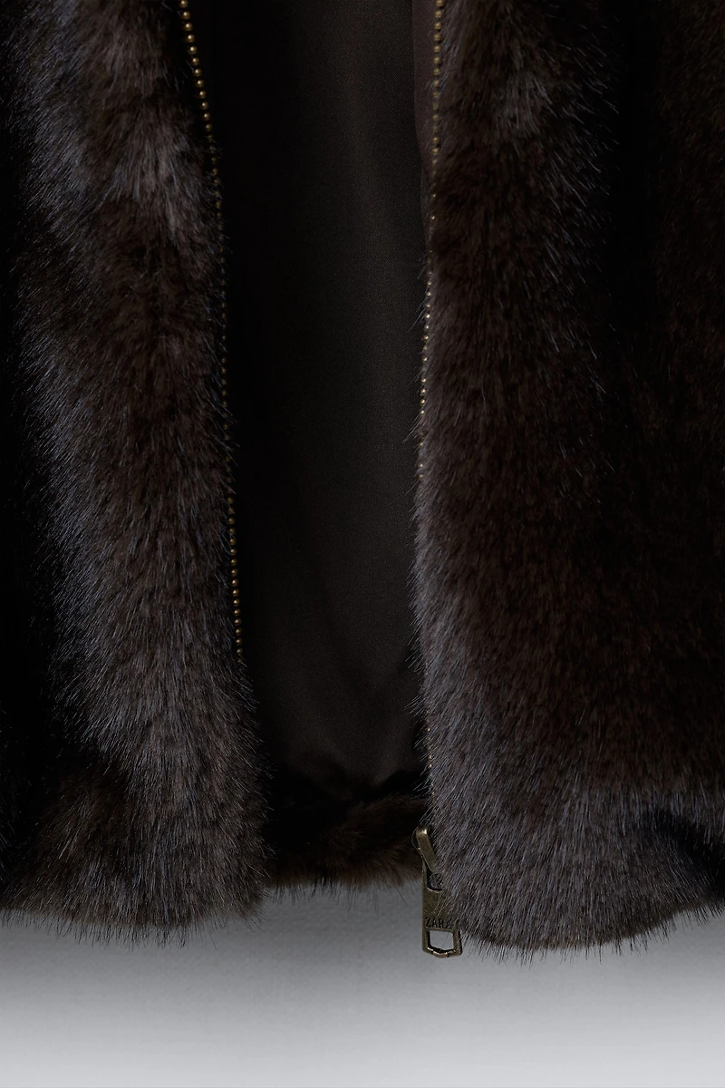 FAUX FUR BOMBER JACKET