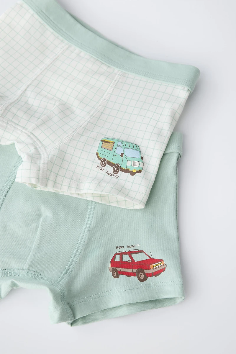 2-6 ANS/ LOT DE CINQ BOXERS VOITURES