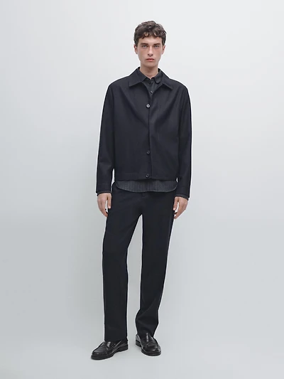 Surchemise flanelle effet velours côtelé 100 % laine