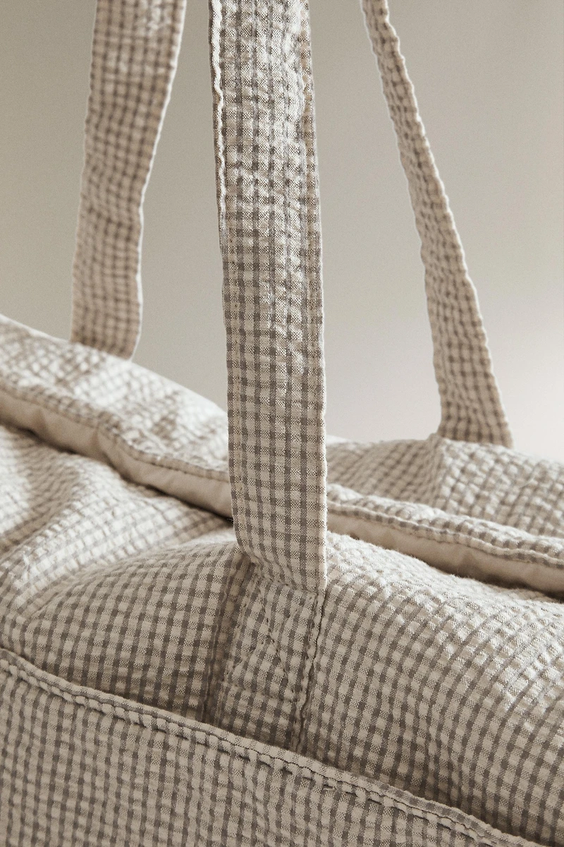 GINGHAM CHECK DIAPER BAG