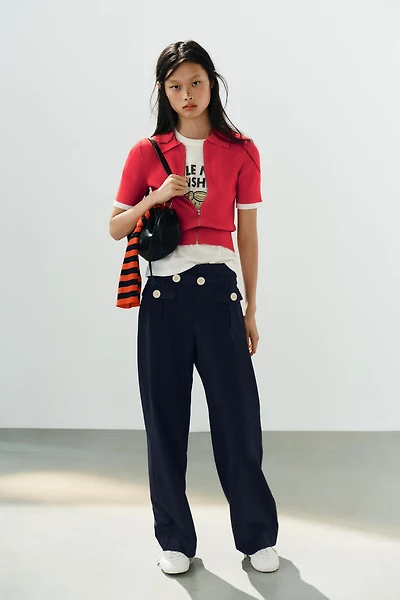 RIB KNIT POLO SHIRT