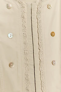 COMBINATION LACE BUTTON JACKET