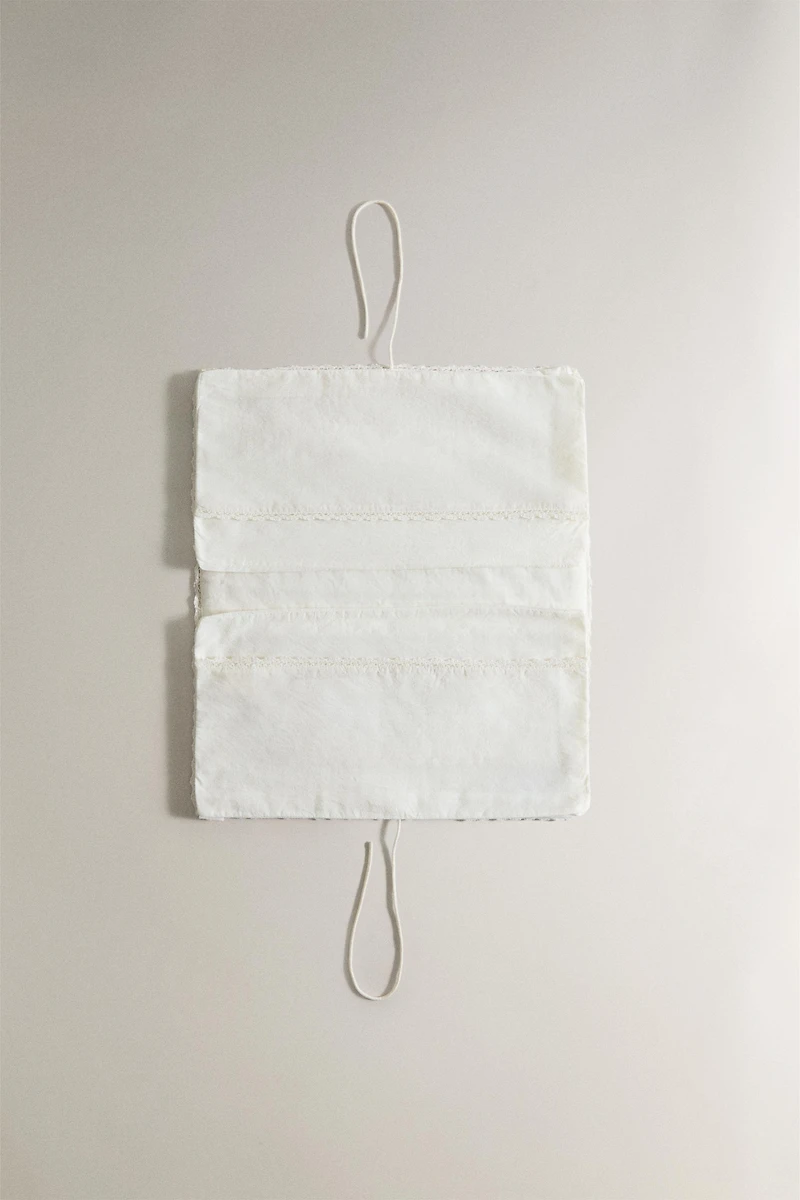 EMBROIDERED COTTON LINGERIE BAG