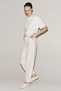 ZW COLLECTION HIGH WAIST STRIPED TAPERED JEANS