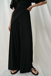 STRAIGHT LEG CREPE PANTS WITH OPENINGS