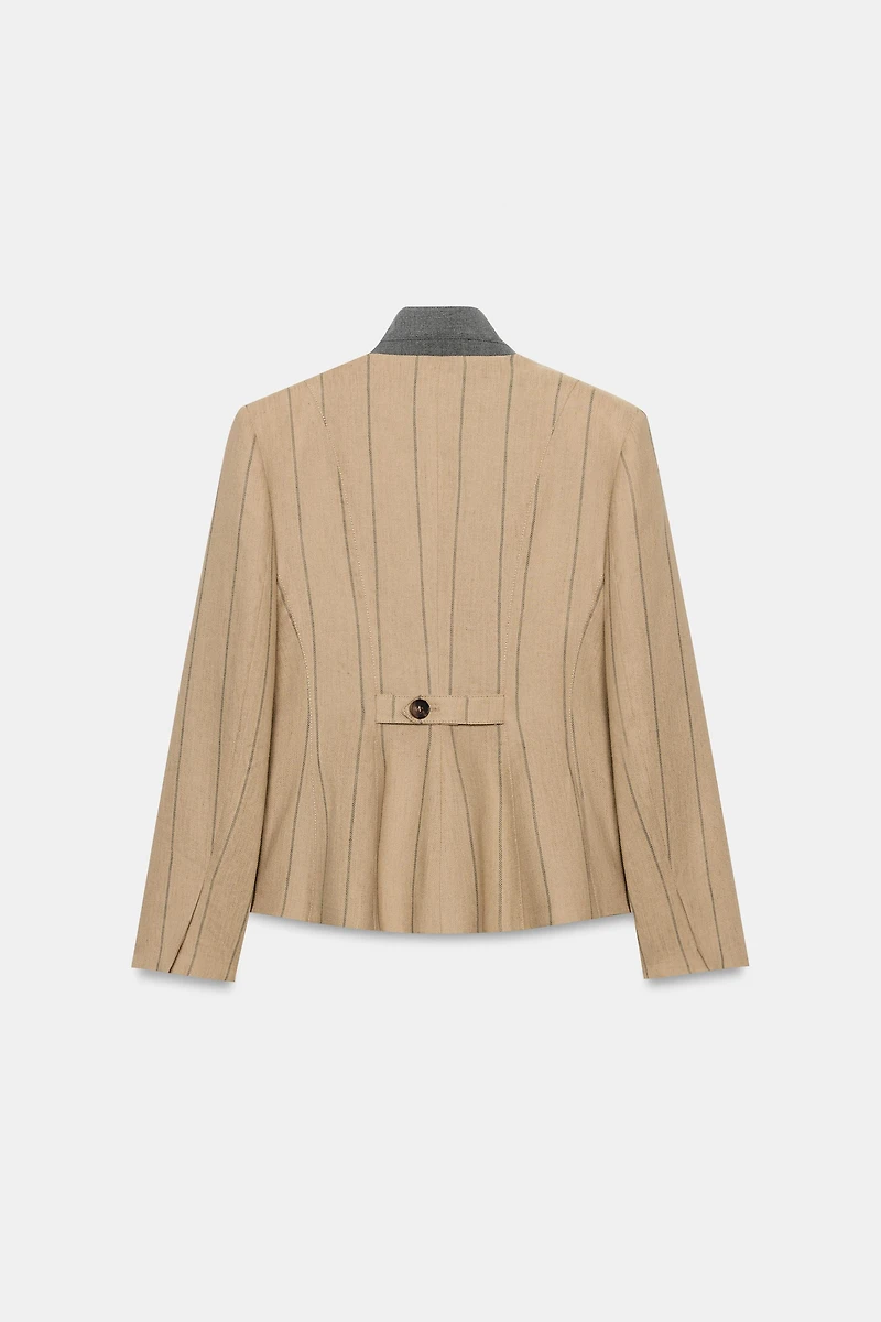 BLAZER RAYURES AVEC LIN ZW COLLECTION