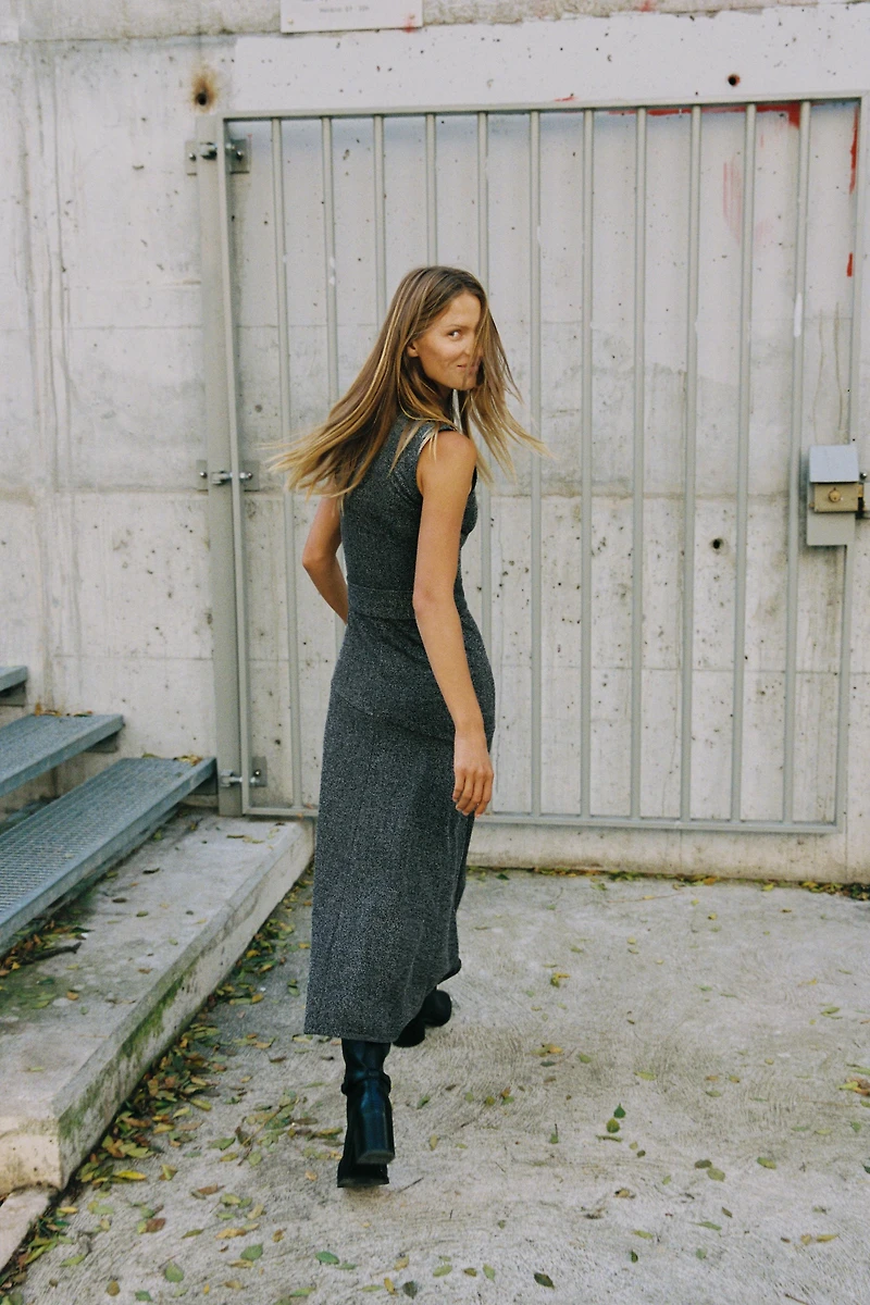 ROBE SERGÉ AVEC CEINTURE