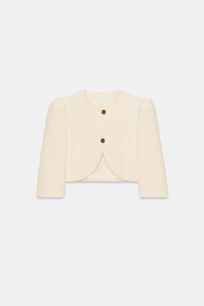 PUFF SLEEVE CROPPED BLAZER