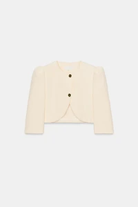 PUFF SLEEVE CROPPED BLAZER
