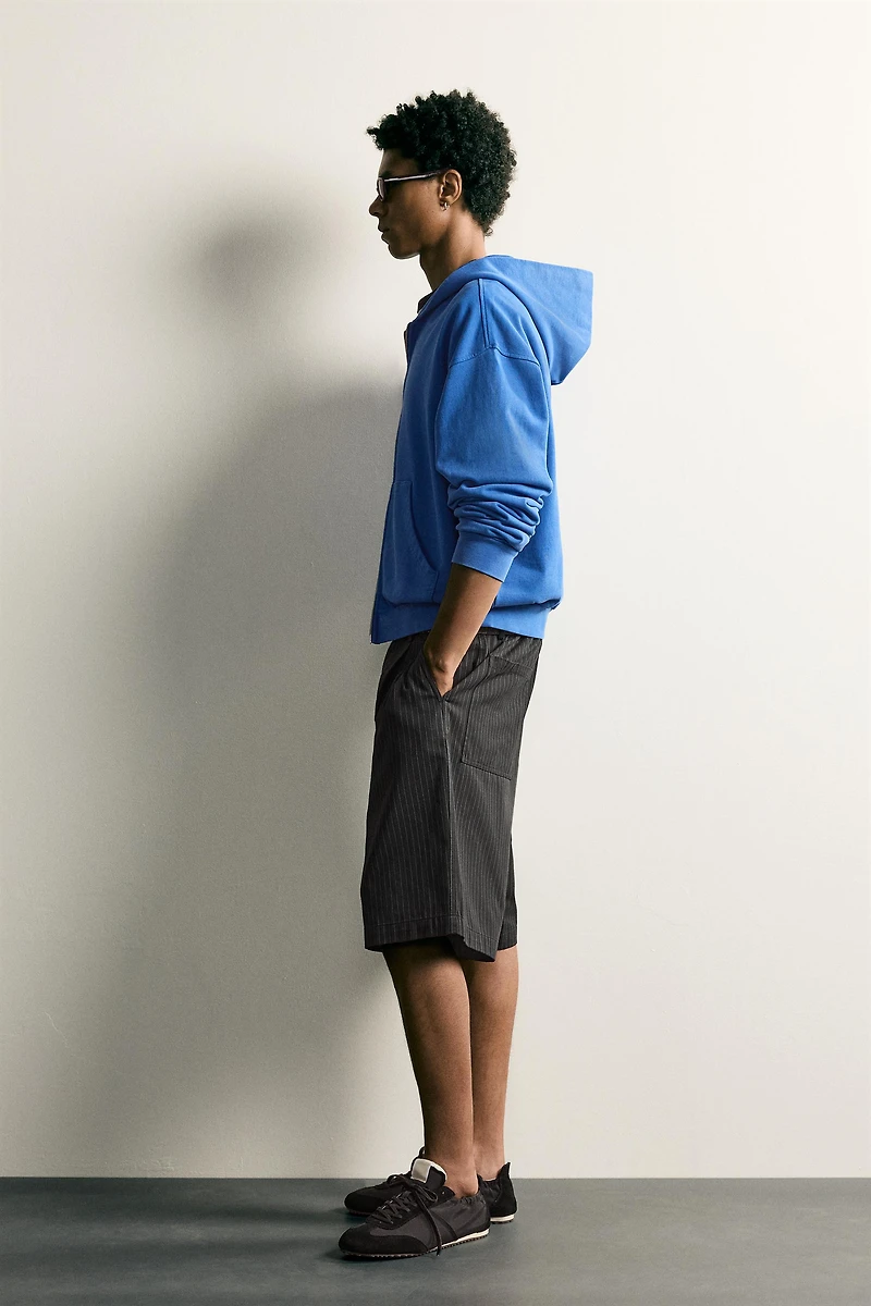 PINSTRIPE BAGGY FIT SHORTS