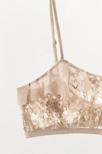 RUFFLED LACE BRA