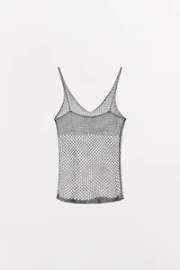RED METALLIC THREAD TOP