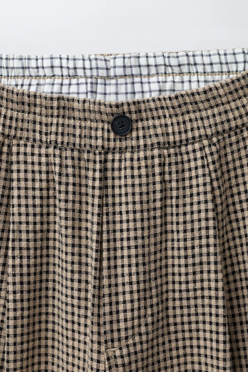 GINGHAM BAGGY PANTS