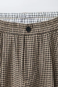 GINGHAM BAGGY PANTS