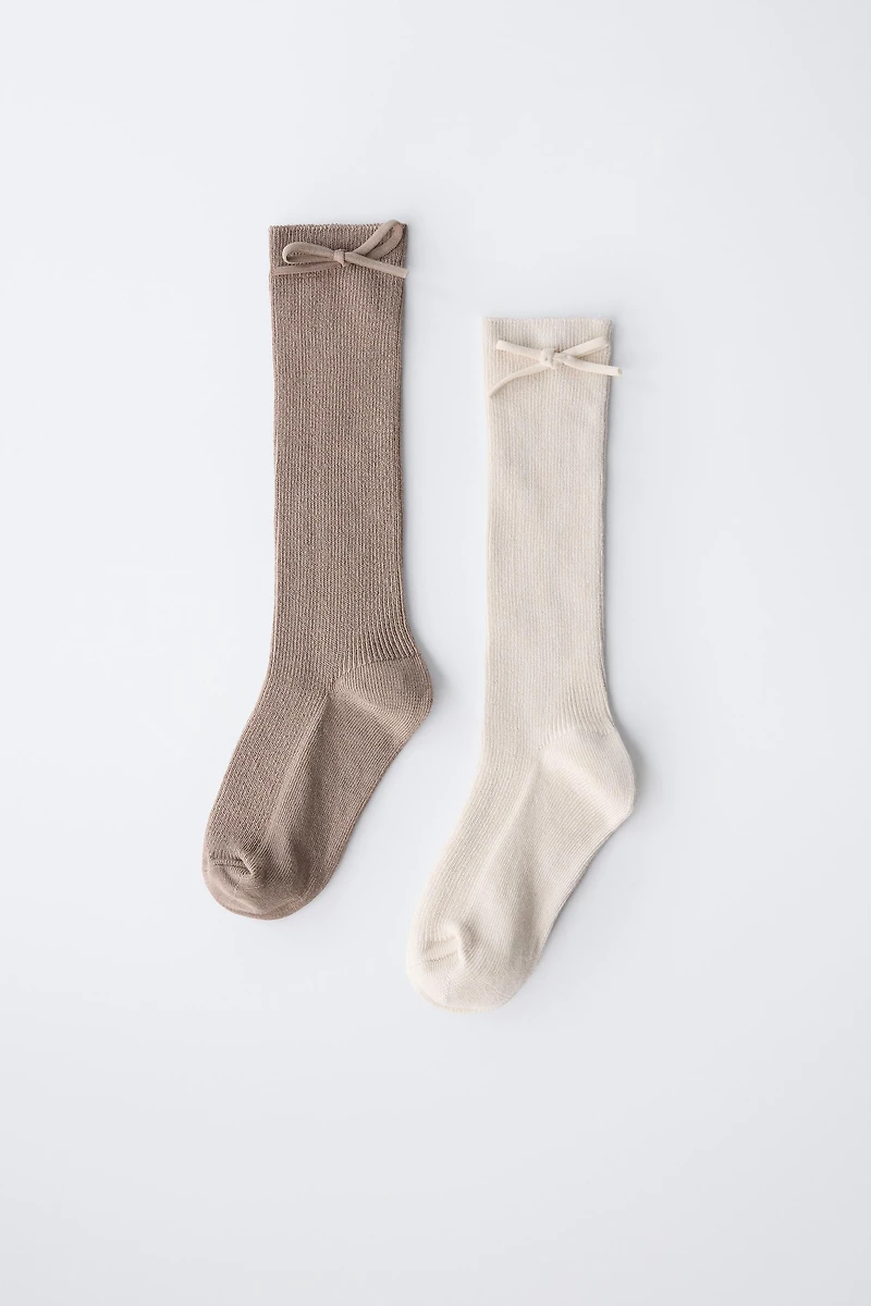 TWO-PACK OF HIGH SOCKS WITH BOW