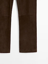 Pantalon en cuir finition daim