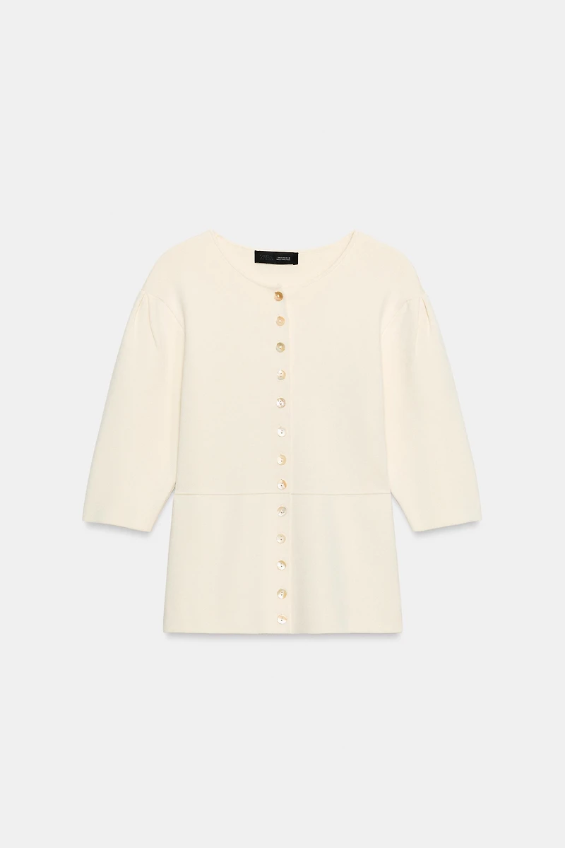 SHORT SLEEVE KNIT CARDIGAN