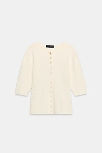 SHORT SLEEVE KNIT CARDIGAN