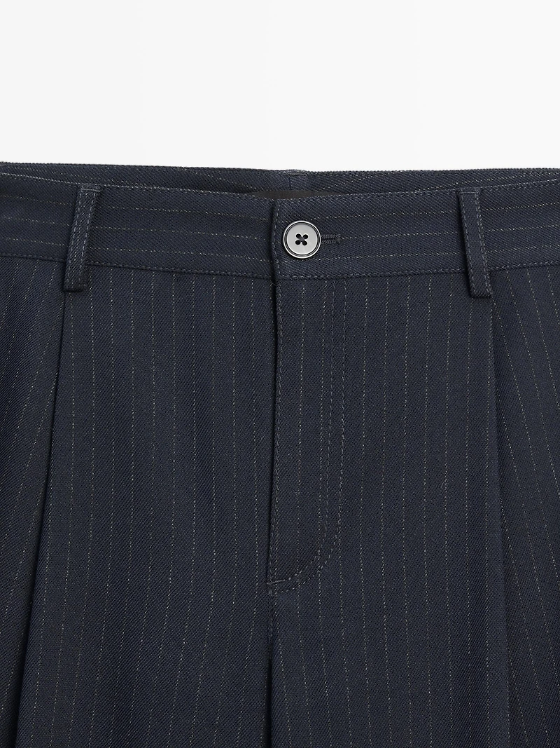 Pantalon large mid-rise à rayures tennis