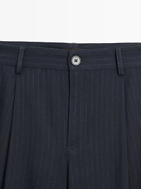 Pantalon large mid-rise à rayures tennis