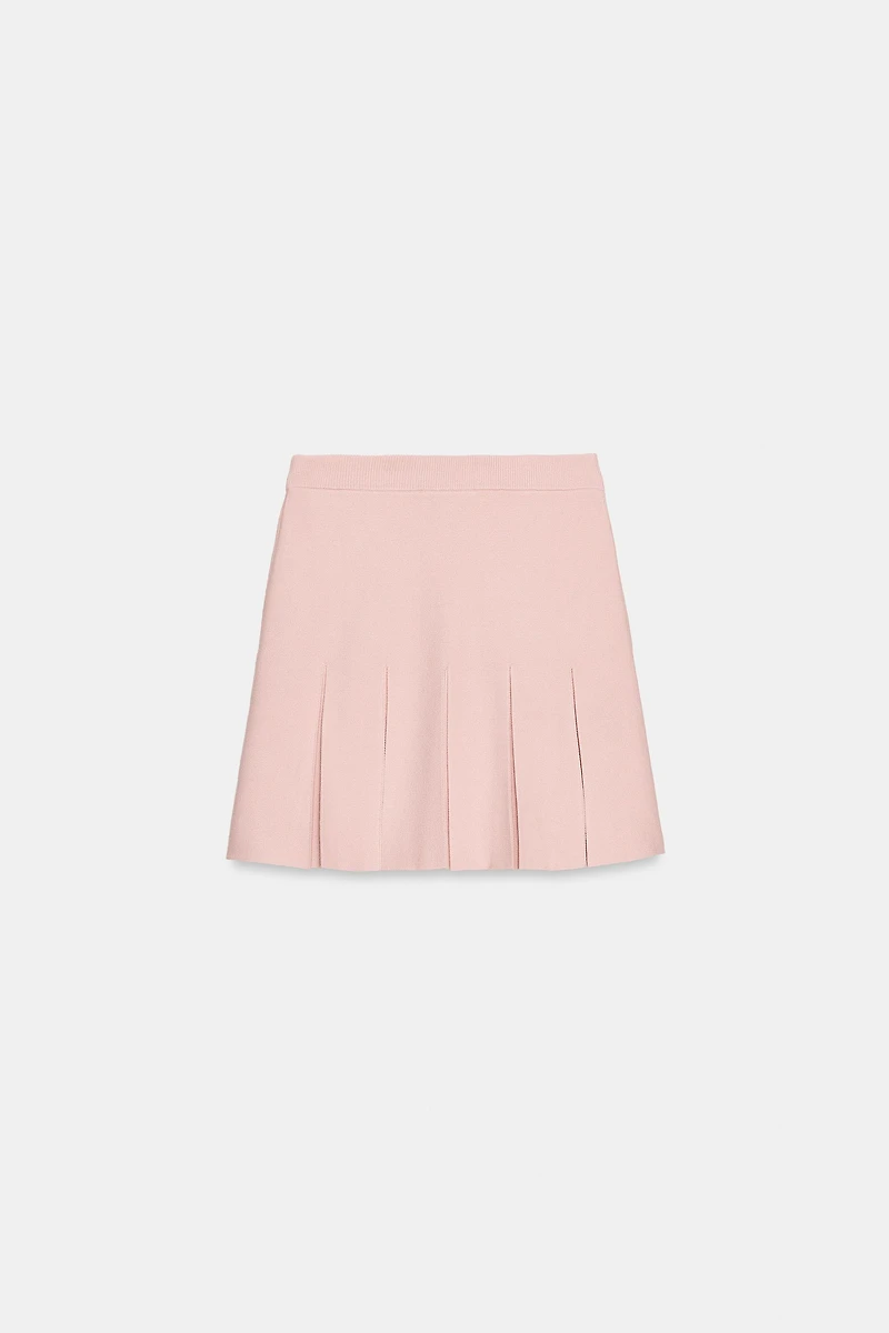 MINI BOX PLEAT KNIT SKIRT