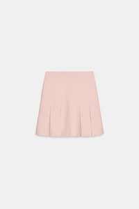 MINI BOX PLEAT KNIT SKIRT