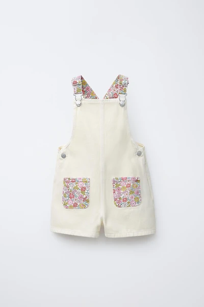 FLORAL TWILL OVERALLS