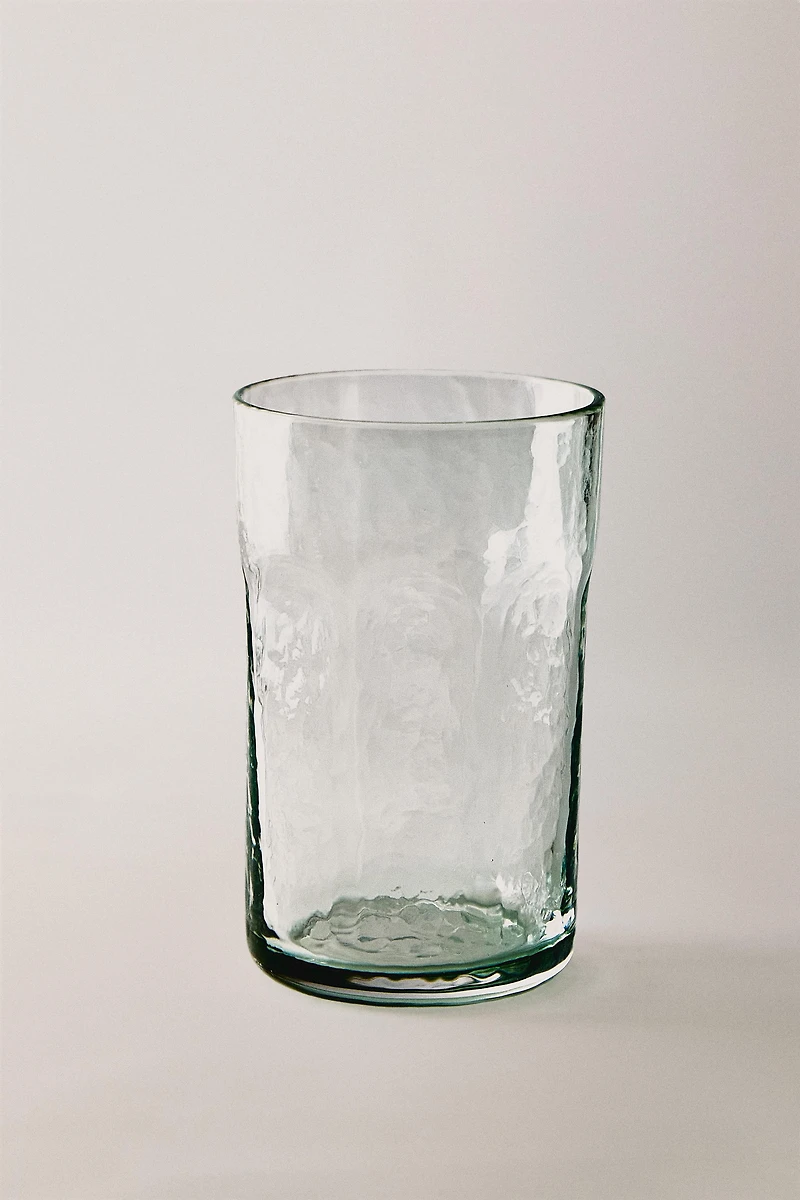 HAMMERED GLASS SOFT DRINK TUMBLER