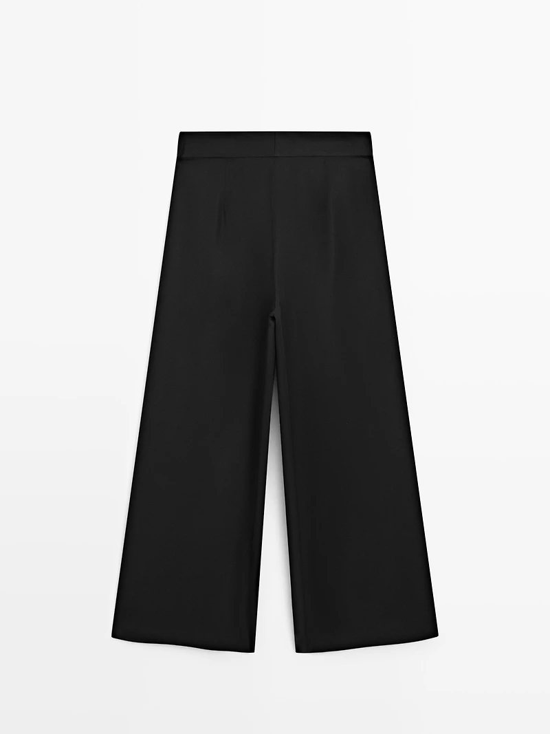 Satin trousers with darts