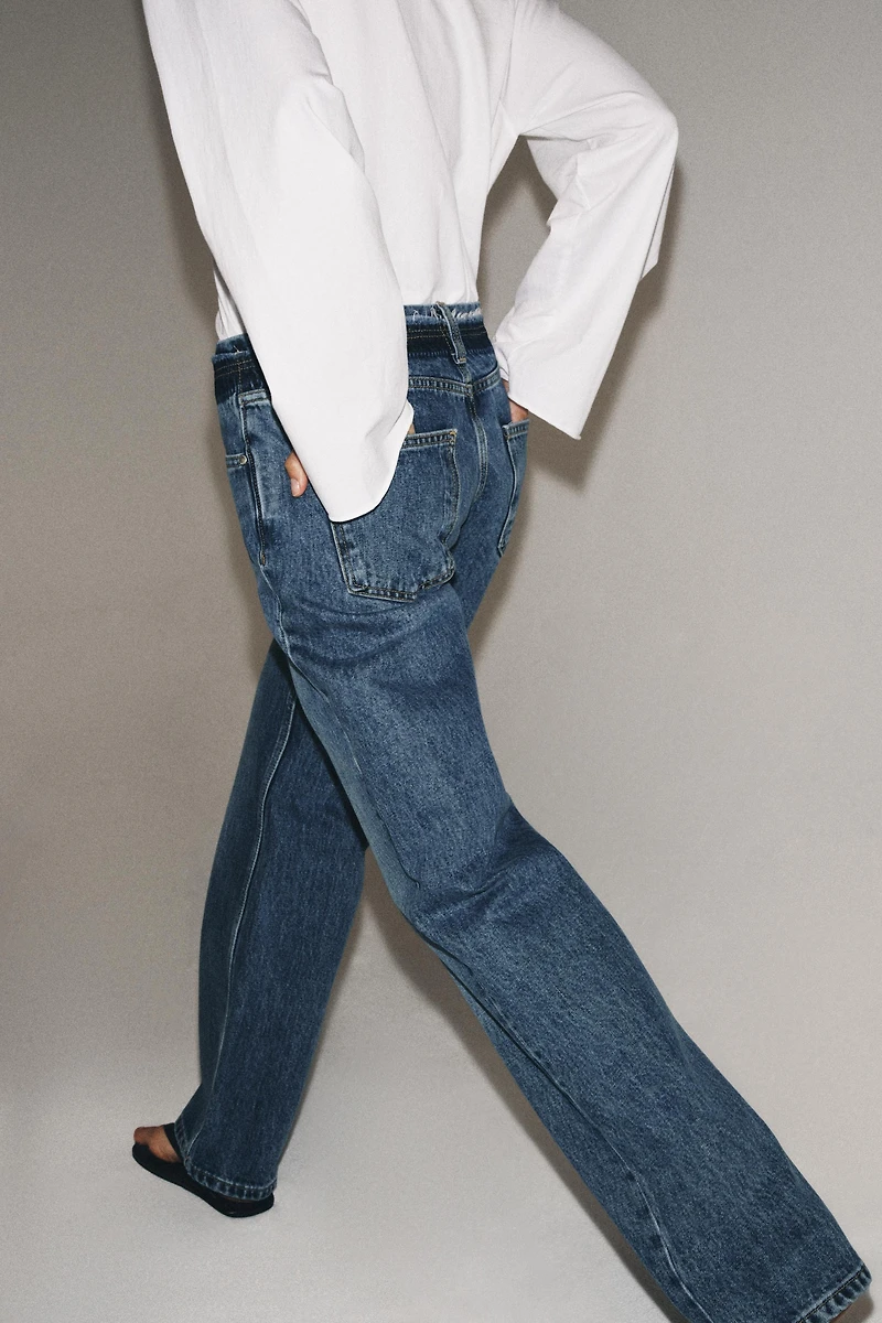 ZW COLLECTION LOW-RISE STRAIGHT LEG JEANS