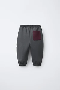 COLOR BLOCK JOGGER PANTS WITH LABEL
